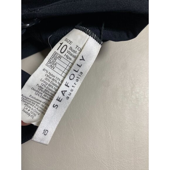 Seafolly Australia Black Crisscross Strappy Bikini Top Sz 10 Underwire Swimwear - Picture 3 of 13